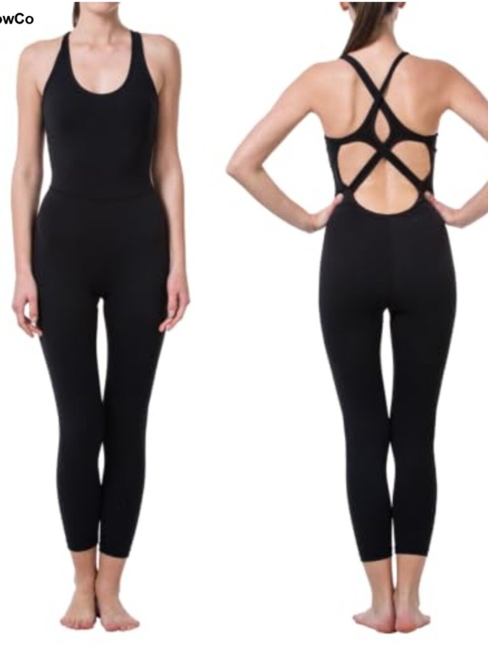 Polyester Spandex Sleeveless Backless Unitard Jumpsuit for Yoga and Workout